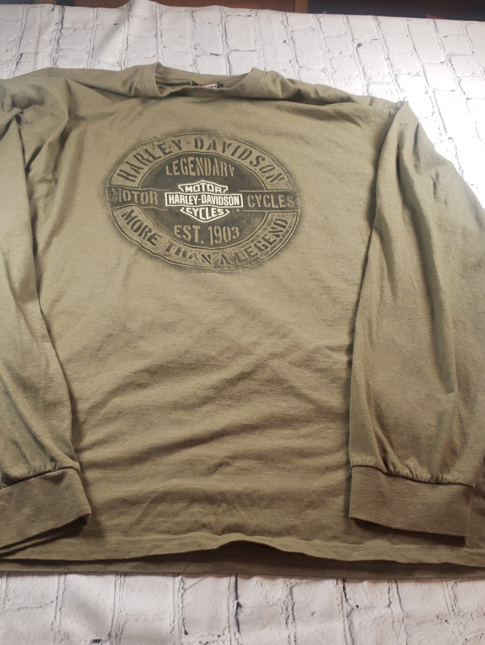 Harley-Davidson CinCity Cincinnati Ohio Long Sleeve T-Shirt Olive Green 2022 XXL